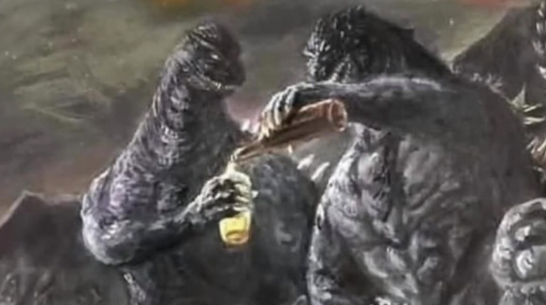 Me and Bro Godzilla Blank Meme Template