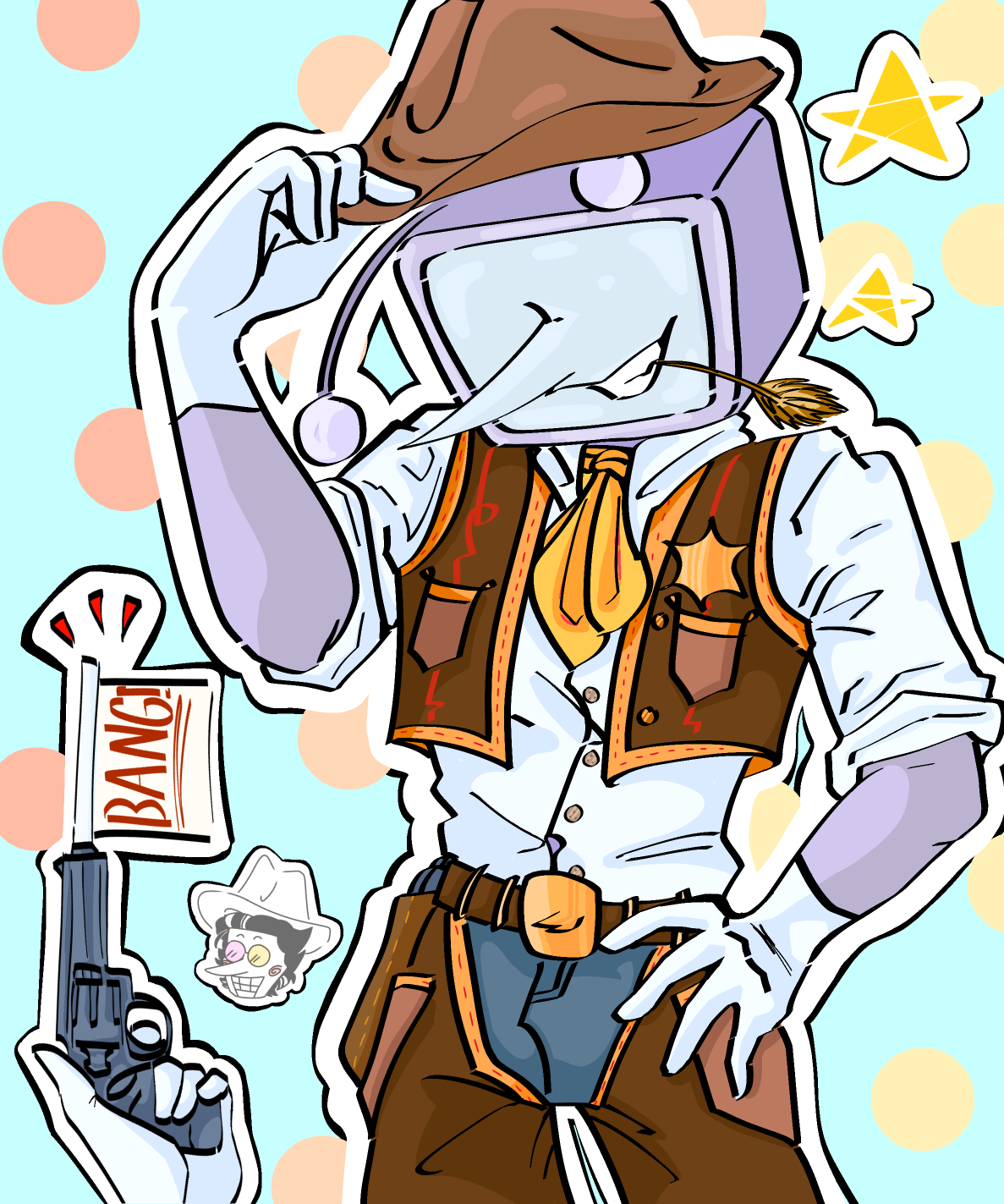 Cowboy tenna (colored) Blank Meme Template