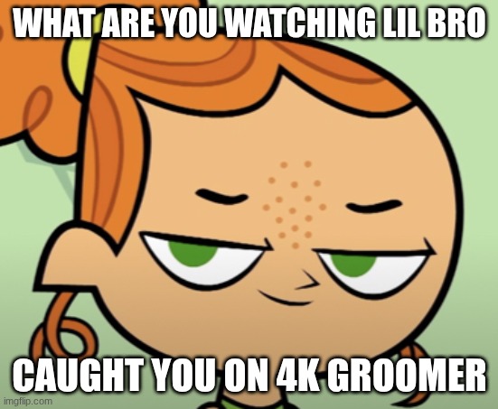 what are you watching | WHAT ARE YOU WATCHING LIL BRO; CAUGHT YOU ON 4K GROOMER | image tagged in funny | made w/ Imgflip meme maker