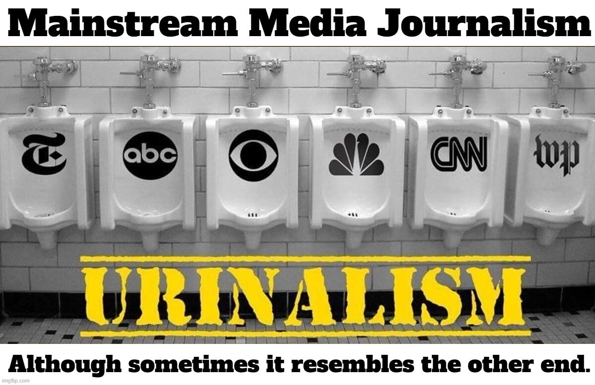 Mainstream Media Urinalism | image tagged in mainstream media,media bias,journalism,urinalism,bullshit meter,shitpost | made w/ Imgflip meme maker
