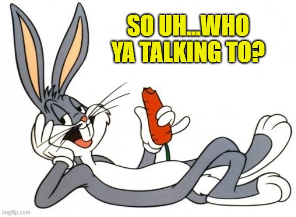 The adventure of bugs bunny | SO UH...WHO YA TALKING TO? | image tagged in the adventure of bugs bunny | made w/ Imgflip meme maker