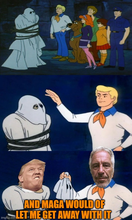 Scooby Doo The Ghost | AND MAGA WOULD OF LET ME GET AWAY WITH IT | image tagged in scooby doo the ghost | made w/ Imgflip meme maker