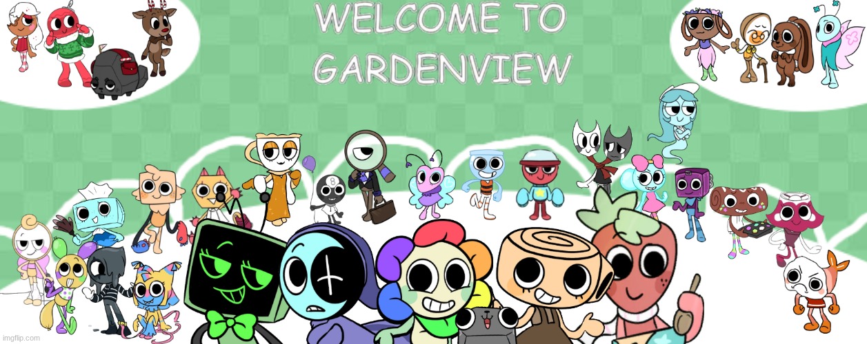 A Fan made "Welcome to Gardenview" poster I made.mp3 | image tagged in welcome to gardenview fan made version,dandy's world,poster | made w/ Imgflip meme maker