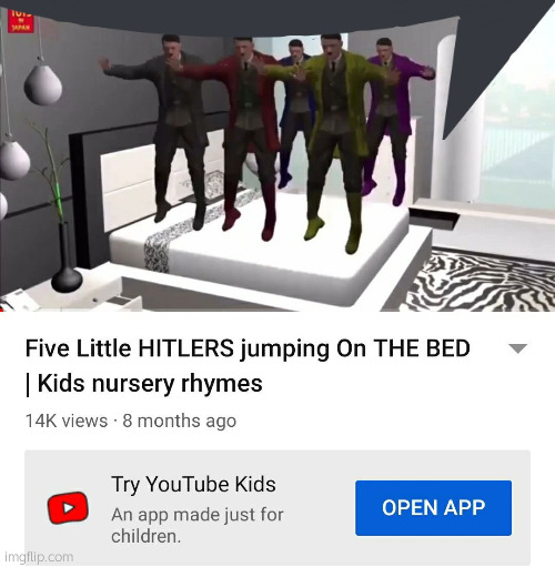 Five Little Hitlers Jumping On The Bed | image tagged in five little hitlers jumping on the bed | made w/ Imgflip meme maker
