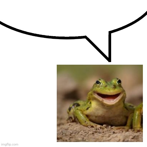 Whoever gets caught by this speech bubble turns into a frog (this could've been much worse) | image tagged in speech bubble | made w/ Imgflip meme maker