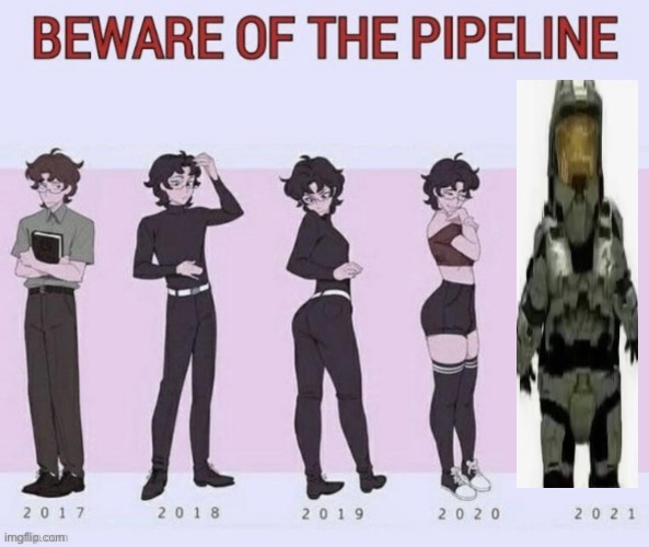 He need a nuggie | image tagged in beware of the pipeline | made w/ Imgflip meme maker