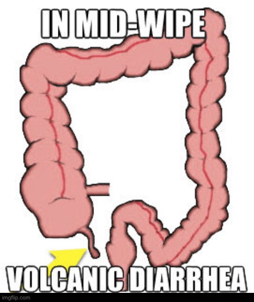 Volcanic Diarrhea | image tagged in funny,diarrhea,bad day,fun,scumbag,volcano | made w/ Imgflip meme maker