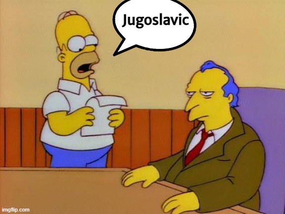 Homer Poochie Meeting | Jugoslavic | image tagged in homer poochie meeting,slavic lives matter,jugoslavic | made w/ Imgflip meme maker