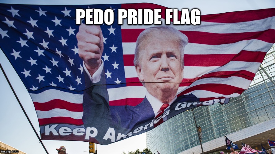 Trump Rally Tulsa Flag | PEDO PRIDE FLAG | image tagged in trump rally tulsa flag | made w/ Imgflip meme maker