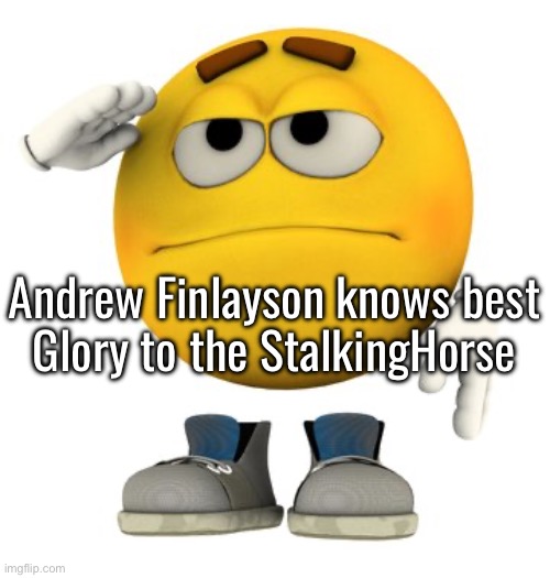 Idk which one is better, I’m just gonna do both | Andrew Finlayson knows best
Glory to the StalkingHorse | made w/ Imgflip meme maker