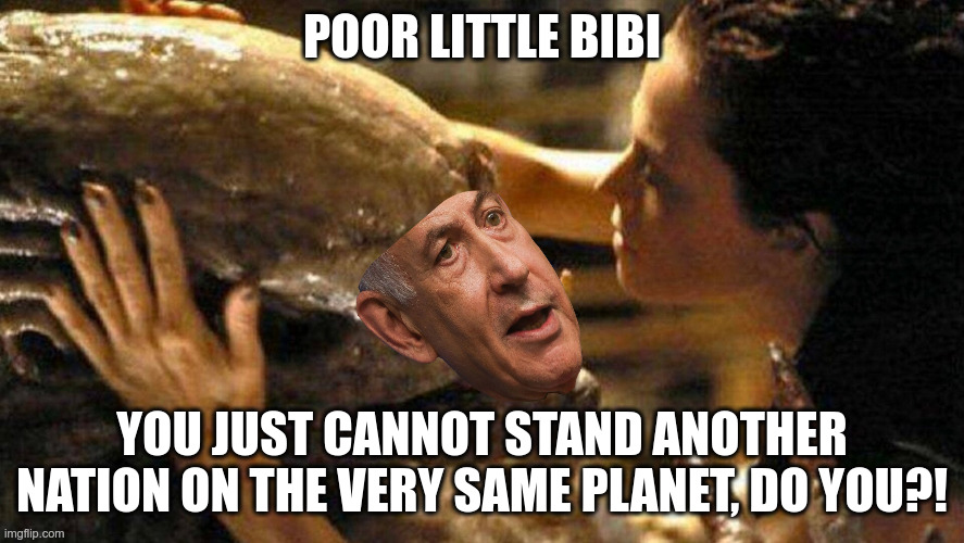 Poor litttle monster | POOR LITTLE BIBI; YOU JUST CANNOT STAND ANOTHER NATION ON THE VERY SAME PLANET, DO YOU?! | image tagged in poor litttle monster | made w/ Imgflip meme maker