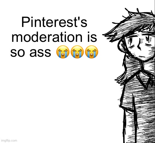 Thousand yard stare Dea | Pinterest's moderation is so ass 😭😭😭 | image tagged in thousand yard stare dea | made w/ Imgflip meme maker