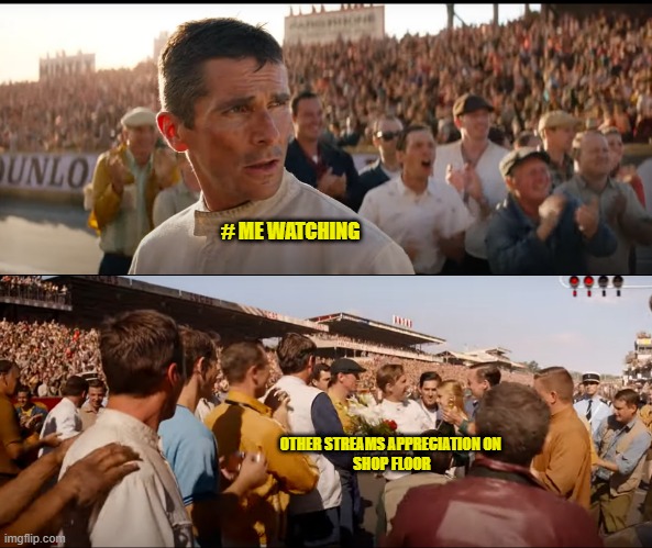btv memes | # ME WATCHING; OTHER STREAMS APPRECIATION ON 
SHOP FLOOR | image tagged in funny memes | made w/ Imgflip meme maker