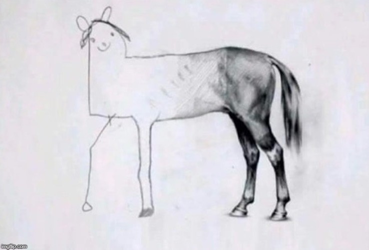 Reverse horse drawing Blank Meme Template