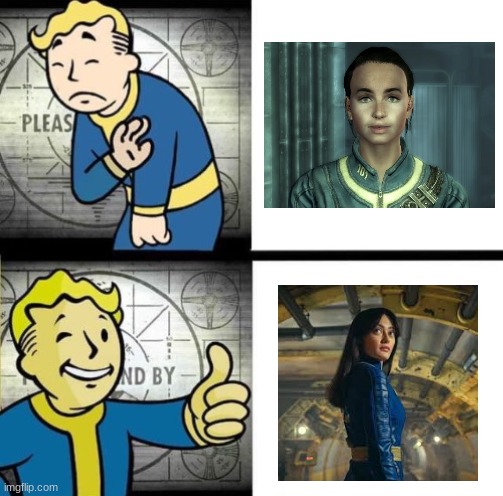 one is clearly better than the other | image tagged in fallout drake | made w/ Imgflip meme maker