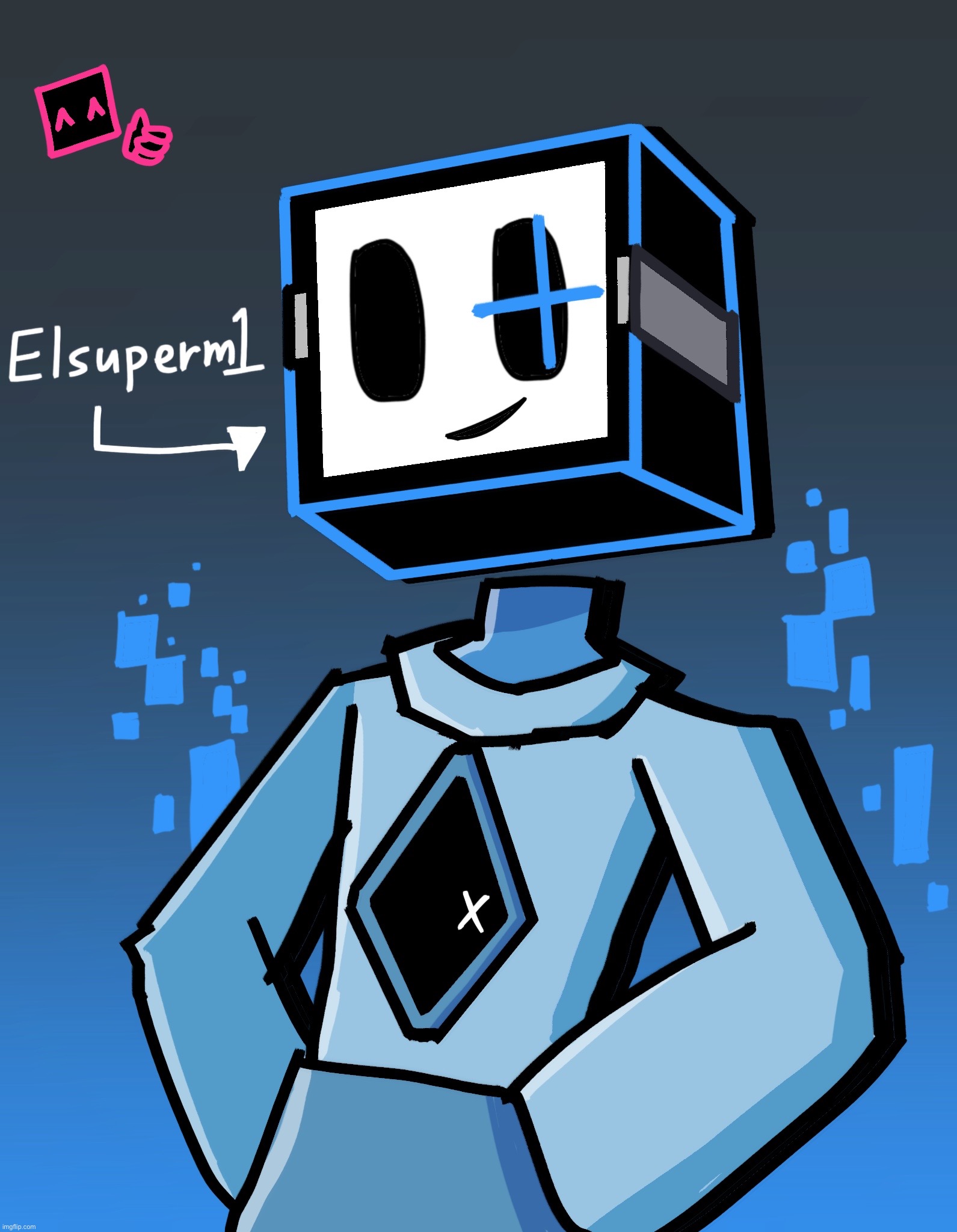 So i drew Elsuperm1’s persona | made w/ Imgflip meme maker