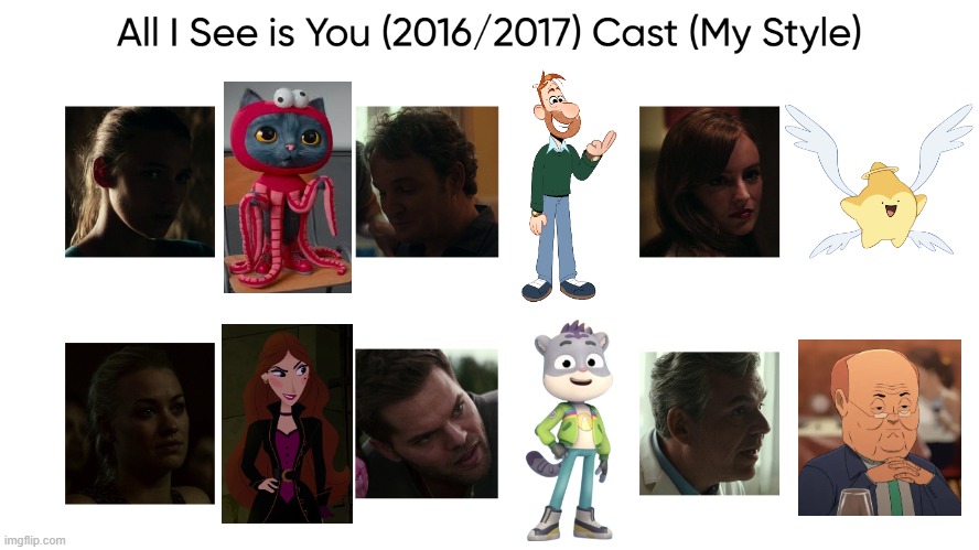 All I See is You (2016/2017) Cast (My Style) | image tagged in all i see is you 2016/2017 cast my style,meme,memes,spoof cast,all i see is you,characters | made w/ Imgflip meme maker