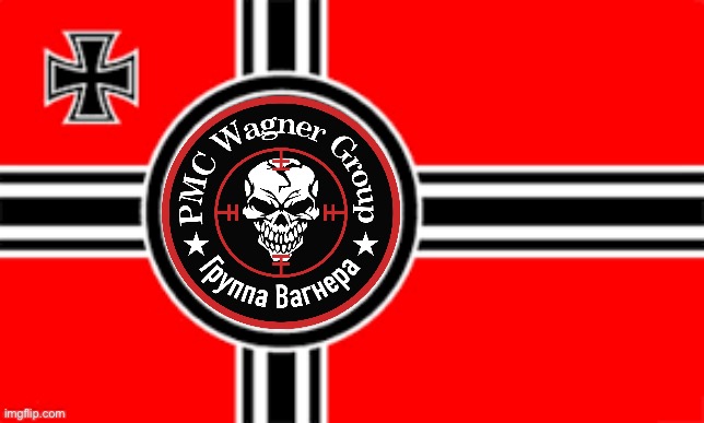 PMC Wagner Group flag redesign | image tagged in russo-ukrainian war,nazi,flag | made w/ Imgflip meme maker