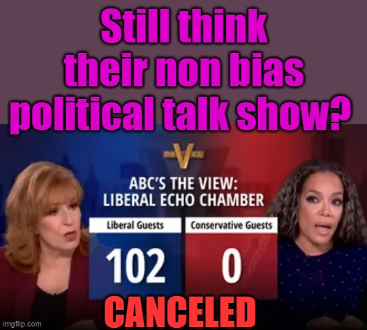Still think their non bias political talk show? CANCELED | made w/ Imgflip meme maker