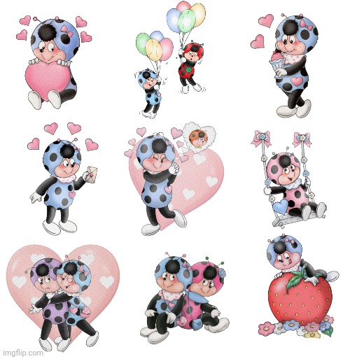 Cococinel (Cocomiel)1992: Babicinel (Babimiel) stickers clipart lovebug | image tagged in cococinel | made w/ Imgflip meme maker