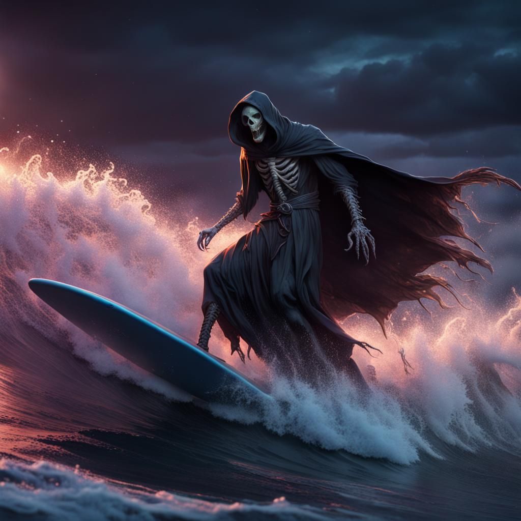 Grim reaper surfing Blank Meme Template