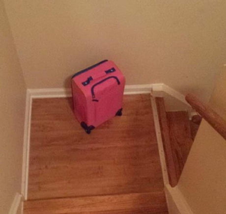 Sad luggage Blank Meme Template
