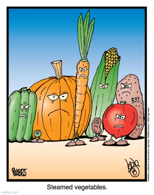 Rubes | image tagged in comics,rubes,steamed vegetables | made w/ Imgflip meme maker