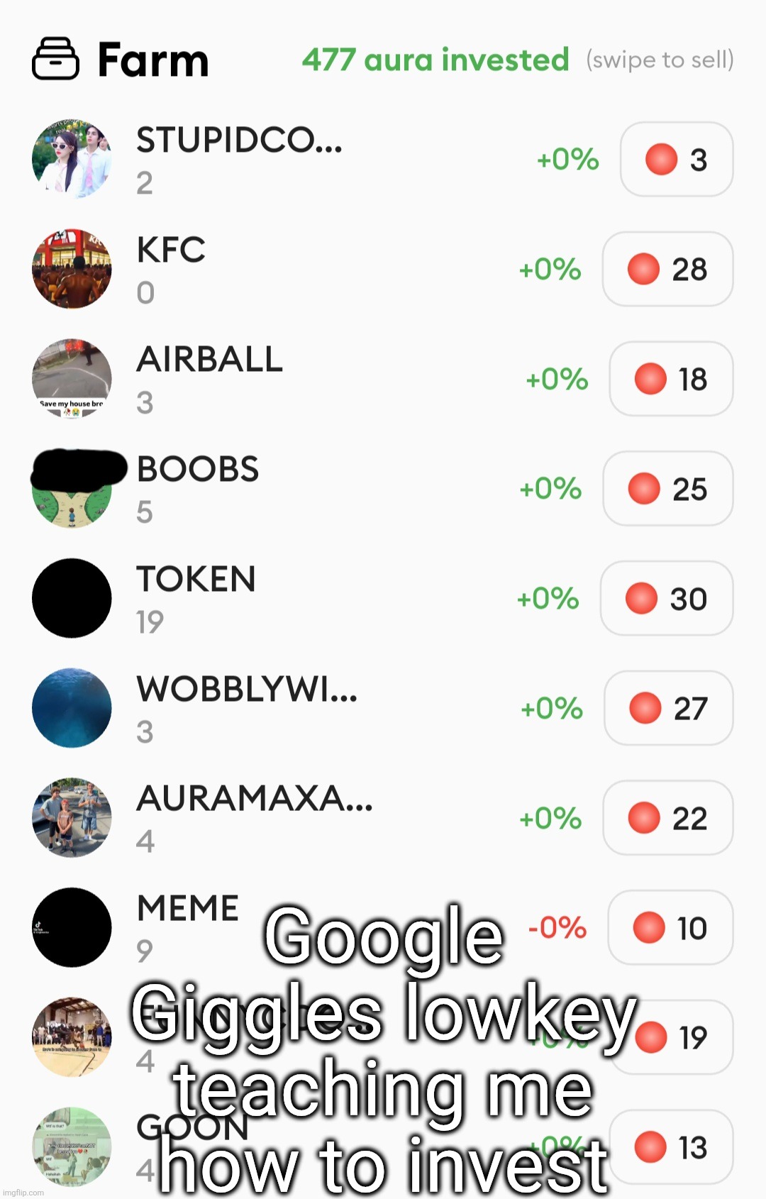 Google Giggles lowkey teaching me how to invest | made w/ Imgflip meme maker