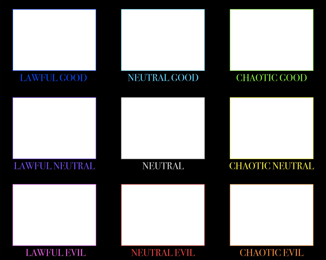 DnD Moral Alignment Blank Meme Template