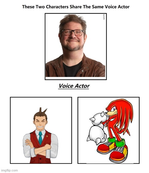Dave B. Mitchell | image tagged in same voice actor,dave b mitchell,sonic the hedgehog,ace attorney,sega,capcom | made w/ Imgflip meme maker