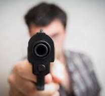 Man pointing pistol Blank Meme Template