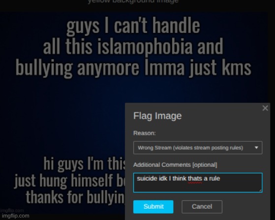 suicide idk I think thats a rule | made w/ Imgflip meme maker