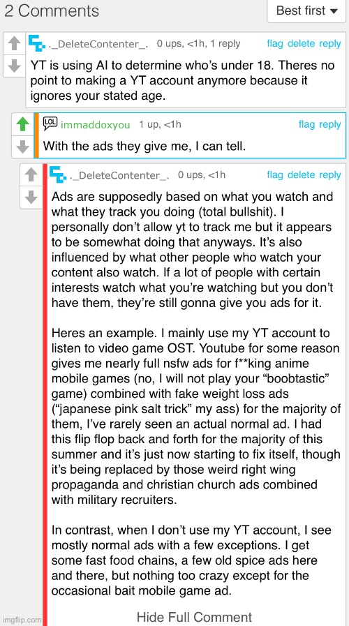 PSA: youtube ads and somewhat how they work | made w/ Imgflip meme maker
