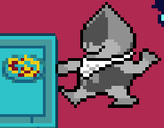 Stone Lancer Eating Pasta Blank Meme Template