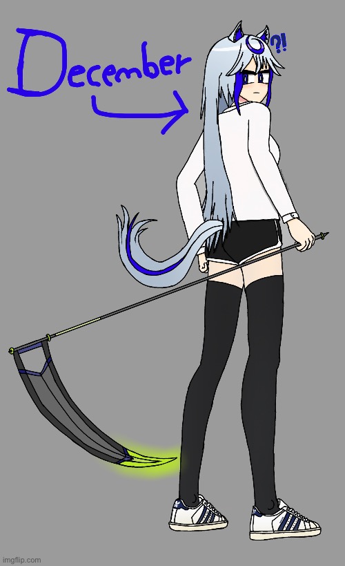 Redesigned one of me old oc’s December | image tagged in random,oc,art | made w/ Imgflip meme maker