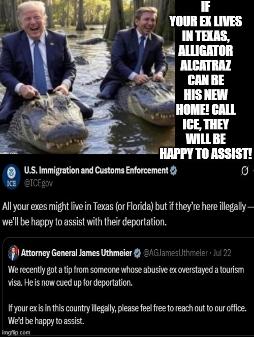 Does your illegal Ex need a new home? Call ICE they can assist! | image tagged in go home | made w/ Imgflip meme maker