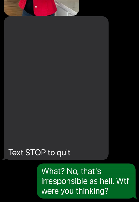 Text STOP to Quit Blank Meme Template