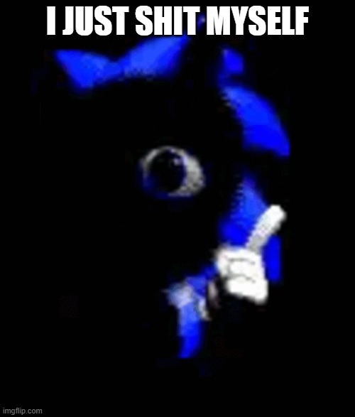 sHIT MYSELF | I JUST SHIT MYSELF | image tagged in cyclops sonic | made w/ Imgflip meme maker