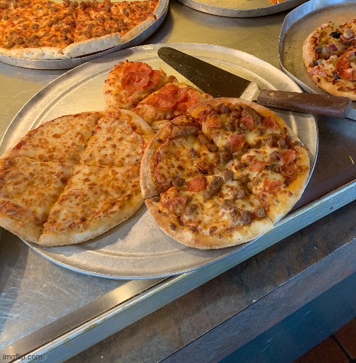 Nah they got the personal pan pizzas on the buffet :broken heart: | made w/ Imgflip meme maker
