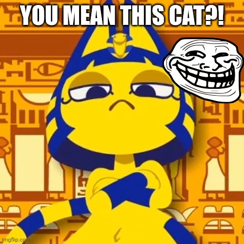 Zone Ankha | YOU MEAN THIS CAT?! | image tagged in zone ankha | made w/ Imgflip meme maker