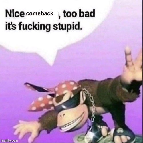 Nice comeback | image tagged in nice comeback | made w/ Imgflip meme maker