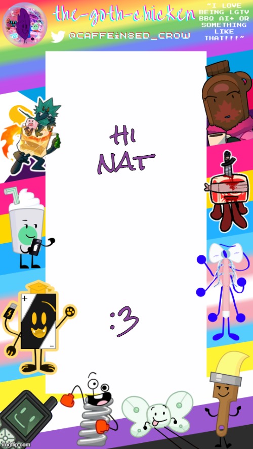 it's just flags smh | hi nat; :3 | image tagged in the-goth-chicken's pride announcement template | made w/ Imgflip meme maker