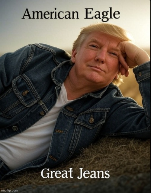 Great President! | image tagged in donald trump,donald trump approves,american eagle,great jeans,lol | made w/ Imgflip meme maker