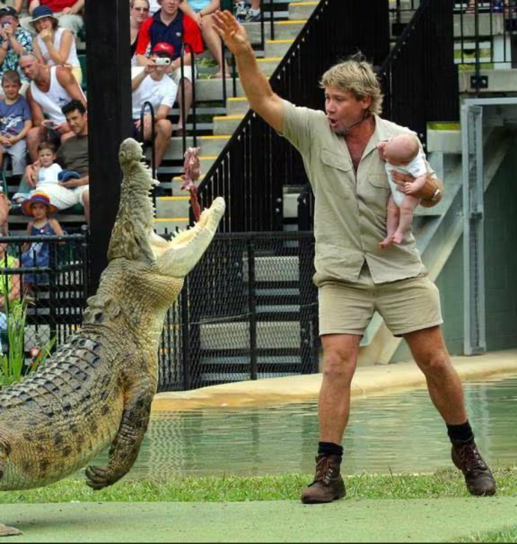 Steve Irwin Baby Blank Meme Template