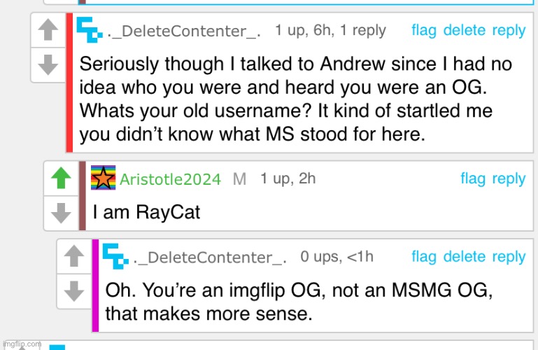 RayCat? In all my time in msmg I’ve never heard of that username. | made w/ Imgflip meme maker