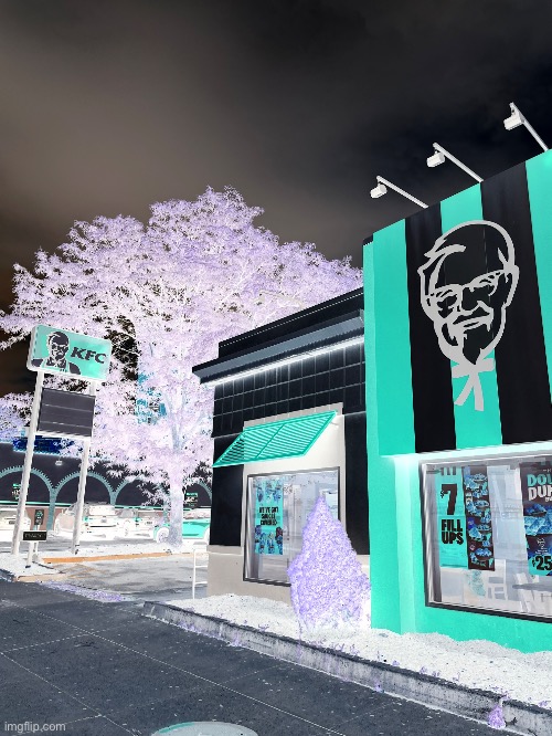 KFC Klouds | image tagged in kfc,hades,pop art,greek mythology,july 2025,brian einersen | made w/ Imgflip meme maker