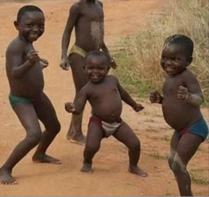 African kids dancing Blank Meme Template