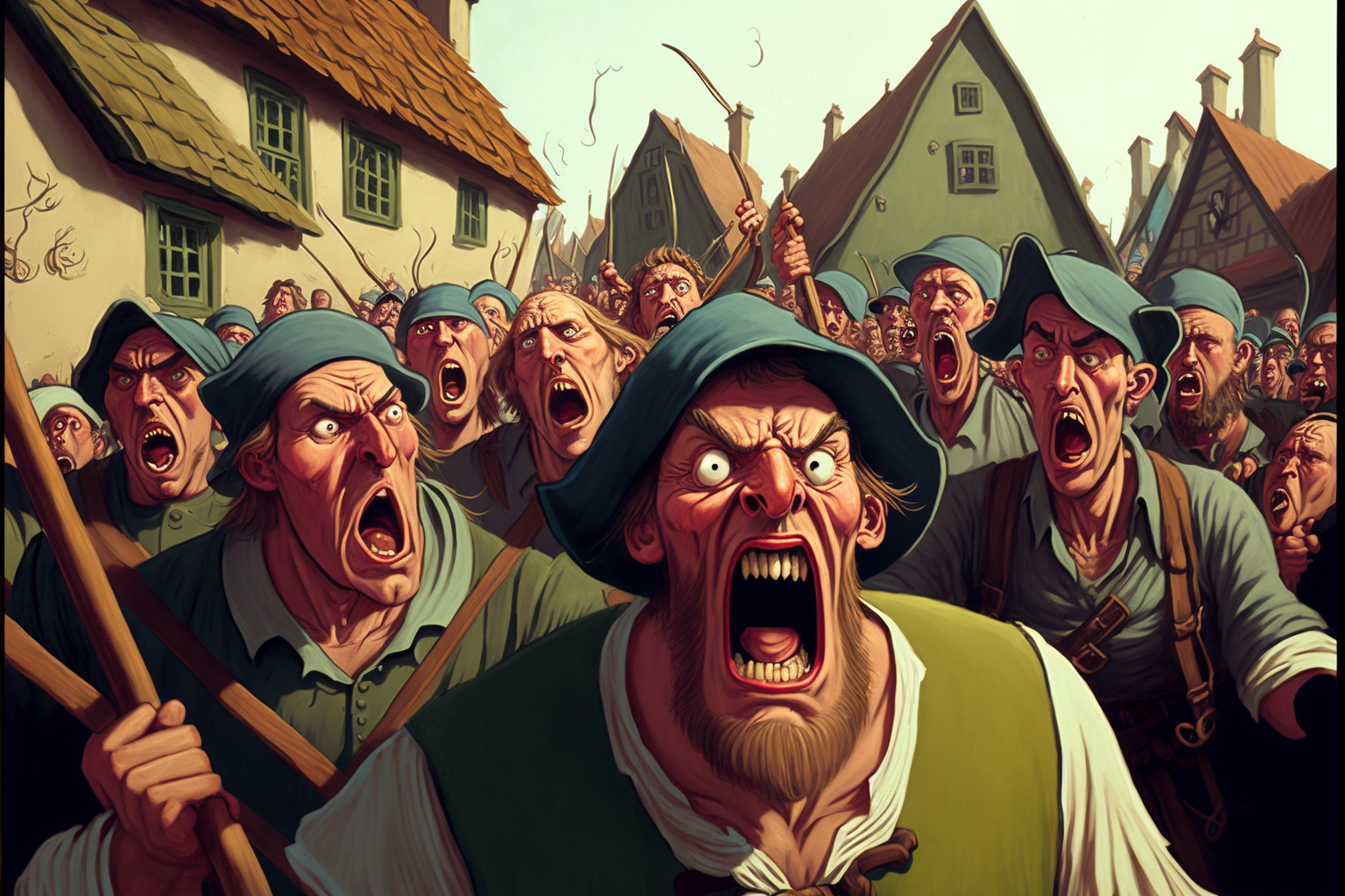 Angry village people Blank Meme Template