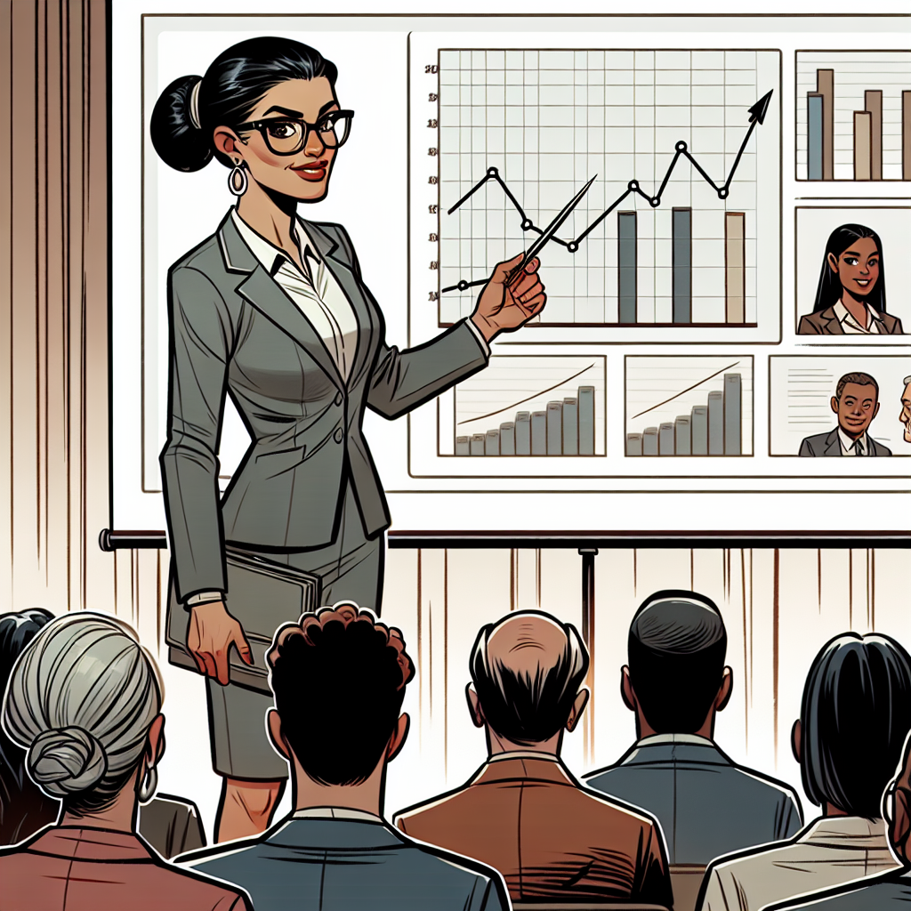 Smart business person presenting Blank Meme Template