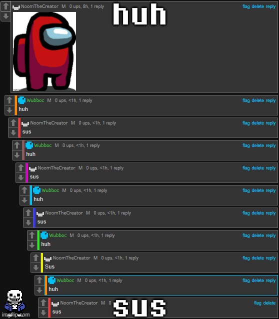 huh sus | huh; sus | image tagged in sans of topic,huh,sus | made w/ Imgflip meme maker
